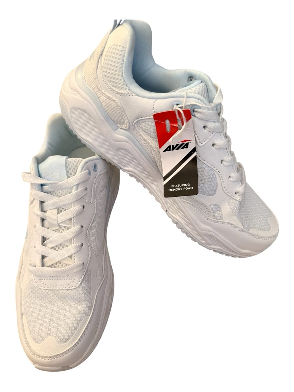 Avia White Women's Athletic Memory Foam Sneakers activewear eclecticgrandpa sz 9